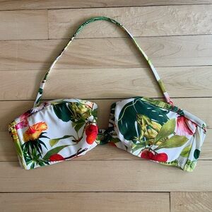 JCrew bandeau bikini top, tropical print. Size small